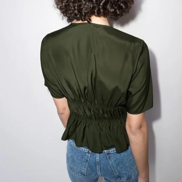 Frame Ruched Silk Top - Picture 2 of 5